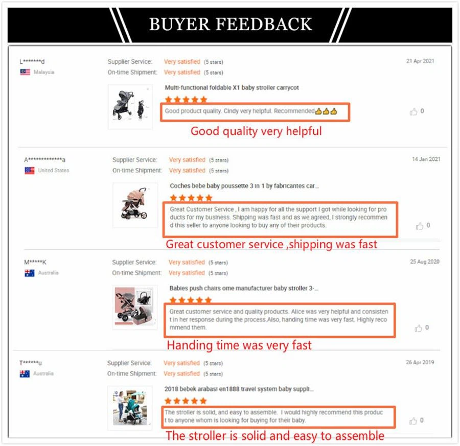 Baby carriage Buyer Feedback